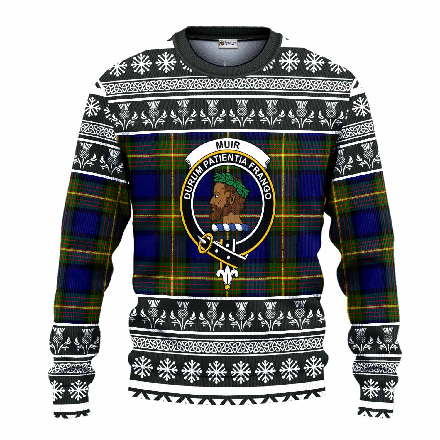 Muir Clan Tartan Christmas Ugly Sweater with Family Crest - Tartan Vibes Clothing