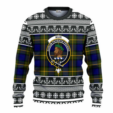 Muir Clan Tartan Christmas Ugly Sweater with Family Crest