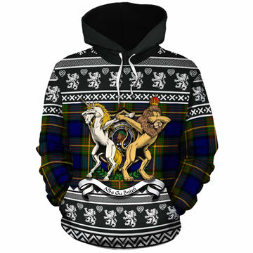 Muir Clan Tartan Crest Christmas Cotton Hoodie Coat of Arms Funny Style