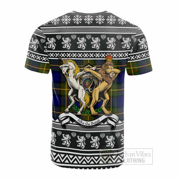 Muir Clan Tartan Crest Christmas Cotton T-shirt Coat of Arms Funny Style