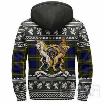 Muir Clan Tartan Crest Christmas Fleece Hoodie Coat of Arms Funny Style