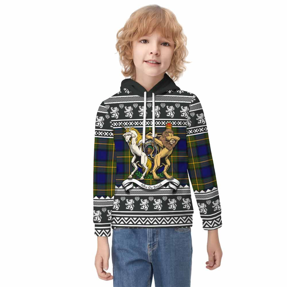 Muir Clan Tartan Crest Christmas Kid Hoodie Coat of Arms Funny Style - Tartan Vibes Clothing