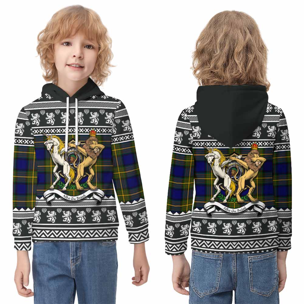 Muir Clan Tartan Crest Christmas Kid Hoodie Coat of Arms Funny Style - Tartan Vibes Clothing