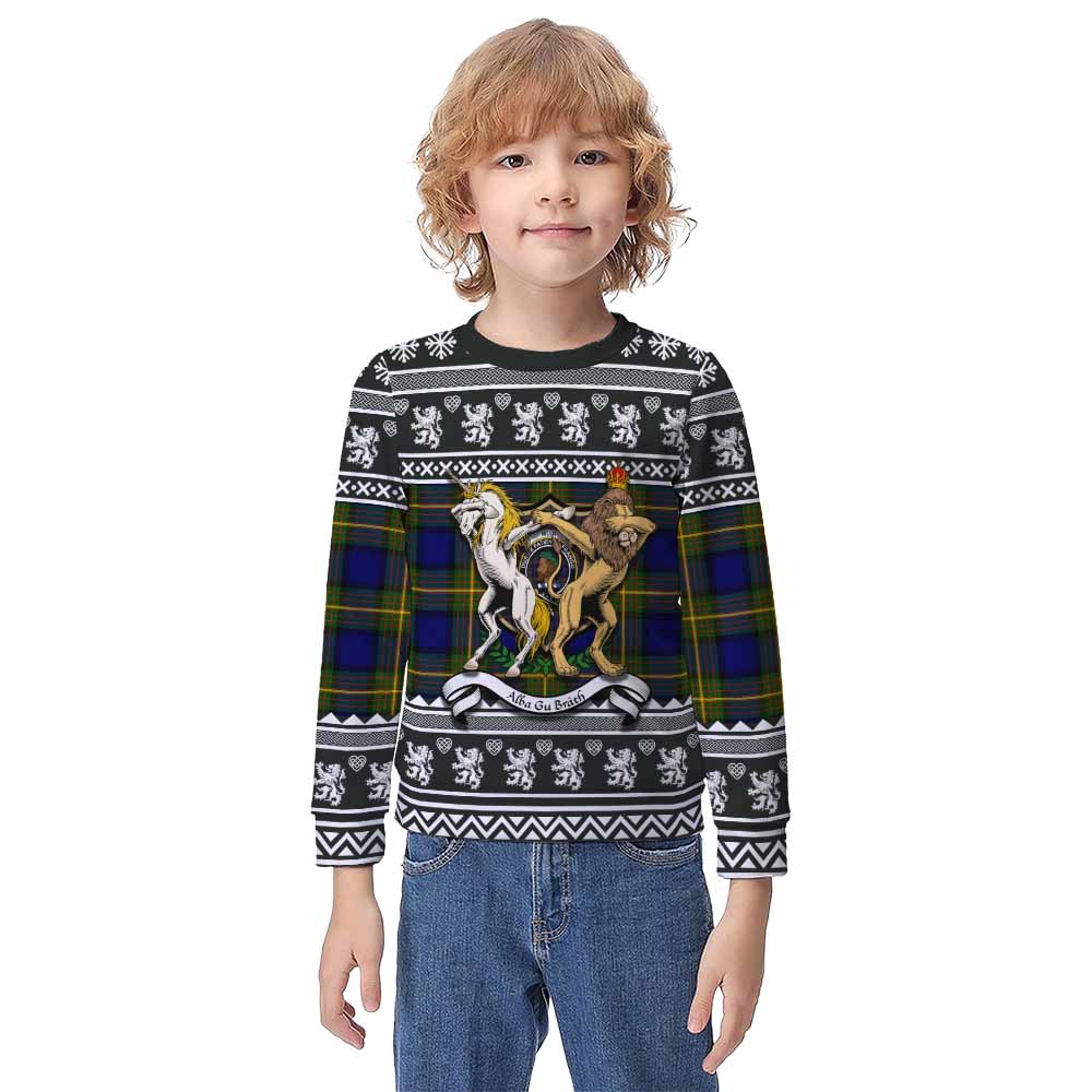 Muir Clan Tartan Crest Christmas Kid Ugly Sweatshirt Coat of Arms Funny Style - Tartan Vibes Clothing