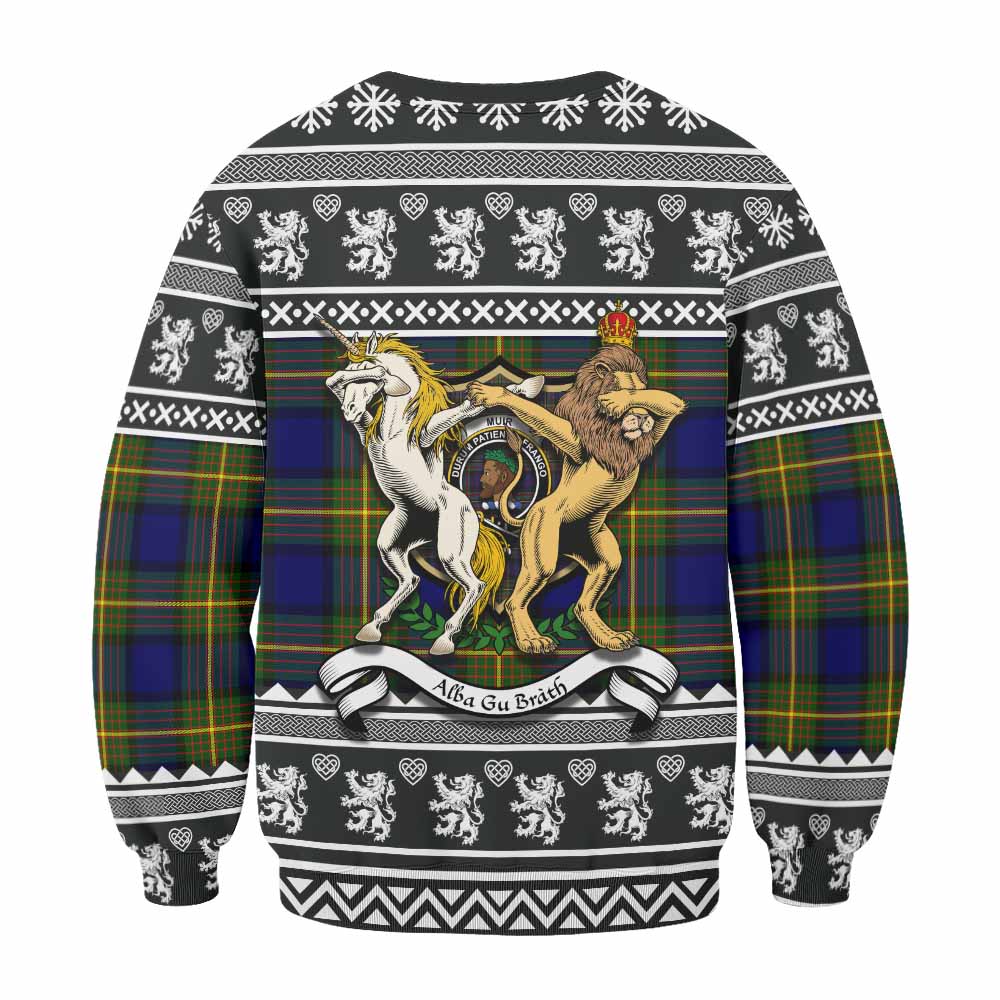 Muir Clan Tartan Crest Christmas Sweatshirt Coat of Arms Funny Style - Tartan Vibes Clothing