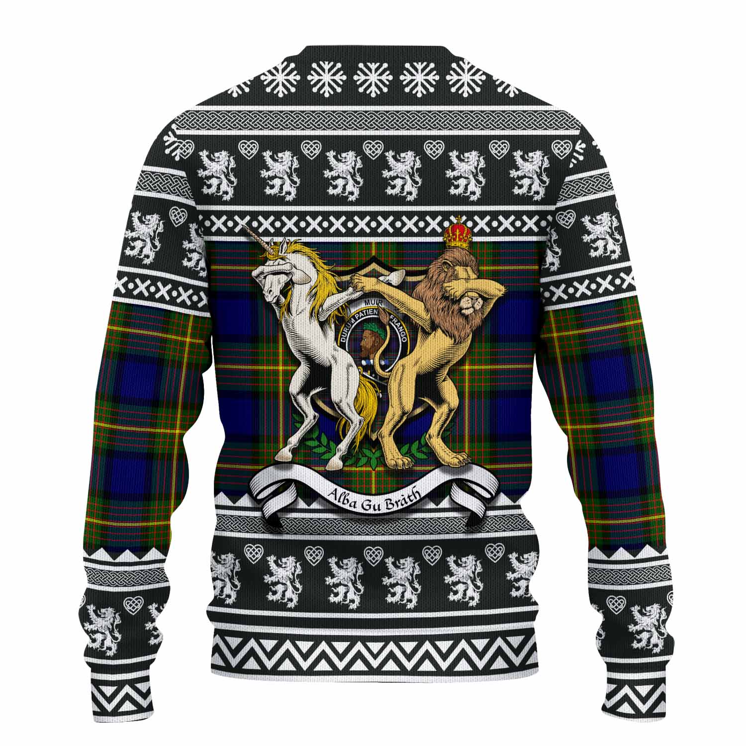 Muir Clan Tartan Crest Christmas Ugly Sweater Coat of Arms Funny Style - Tartan Vibes Clothing