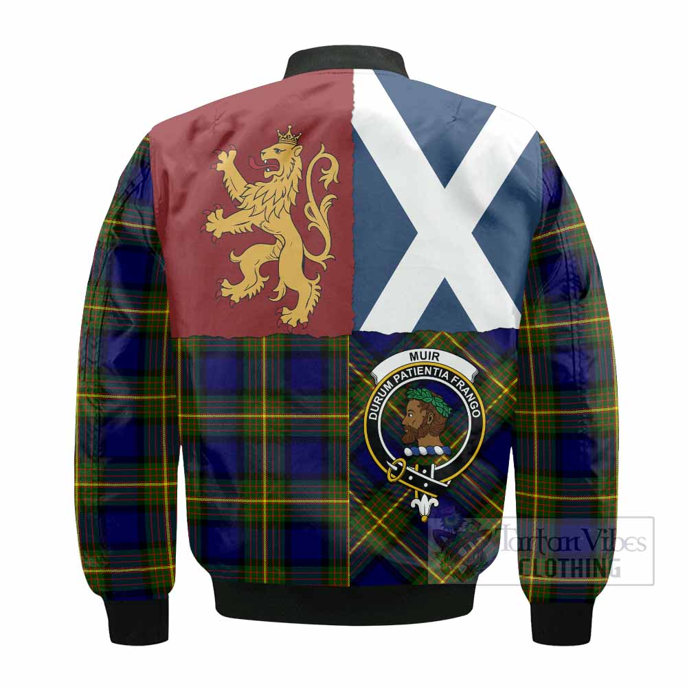 Muir Crest Tartan Bomber Jacket with Lion Rampant Saltire Style