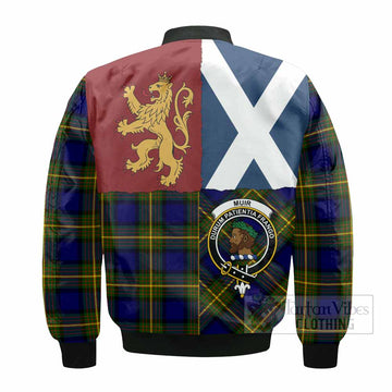 Muir Crest Tartan Bomber Jacket with Lion Rampant Saltire Style