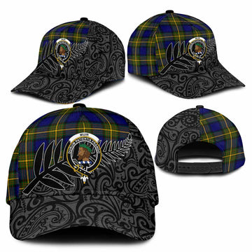 Muir Crest Tartan Classic Cap with New Zealand Silver Fern Half Style