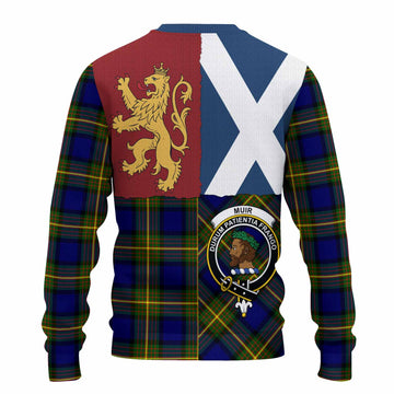 Muir Crest Tartan Knitted Sweater with Lion Rampant Saltire Style