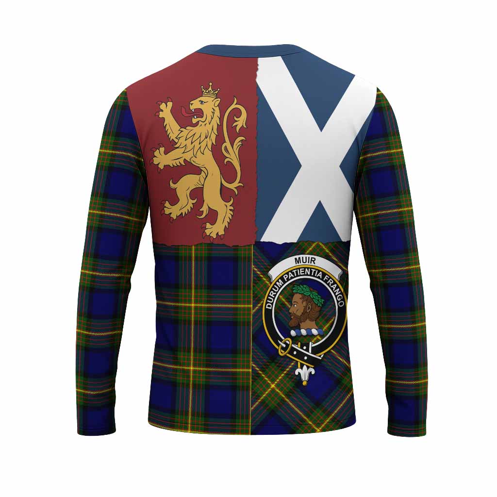 Muir Crest Tartan Long Sleeve T-Shirt with Lion Rampant Saltire Style