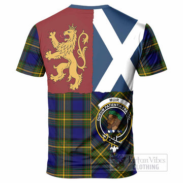 Muir Crest Tartan T-Shirt with Lion Rampant Saltire Style