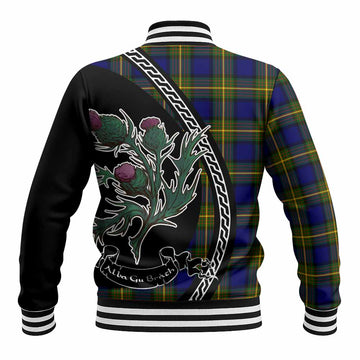 Muir Family Crest Tartan Baseball Jacket Alba Thistle Inspired