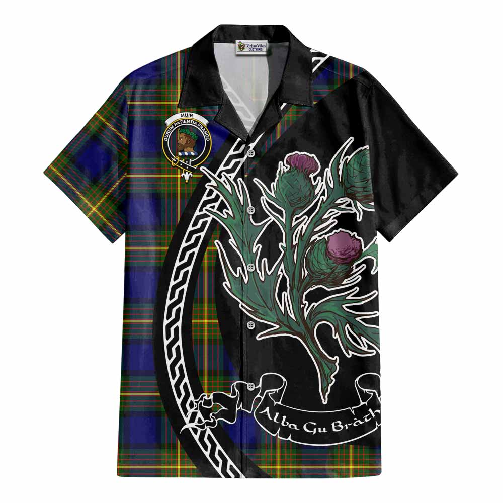 Muir Family Crest Tartan Cotton Hawaiian Shirt Alba Thistle Inspired - Tartan Vibes Clothing
