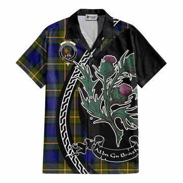 Muir Family Crest Tartan Cotton Hawaiian Shirt Alba Thistle Inspired - Tartan Vibes Clothing