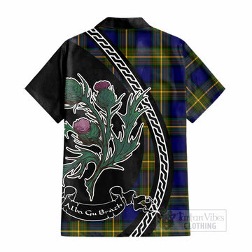 Muir Family Crest Tartan Cotton Hawaiian Shirt Alba Thistle Inspired - Tartan Vibes Clothing