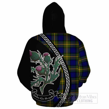 Muir Family Crest Tartan Cotton Hoodie Alba Thistle Inspired