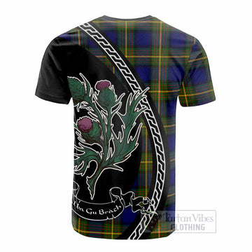 Muir Family Crest Tartan Cotton T-shirt Alba Thistle Inspired - Tartan Vibes Clothing