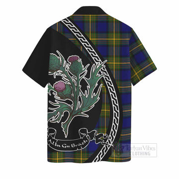 Muir Family Crest Tartan Hawaiian Shirt Alba Thistle Inspired - Tartan Vibes Clothing