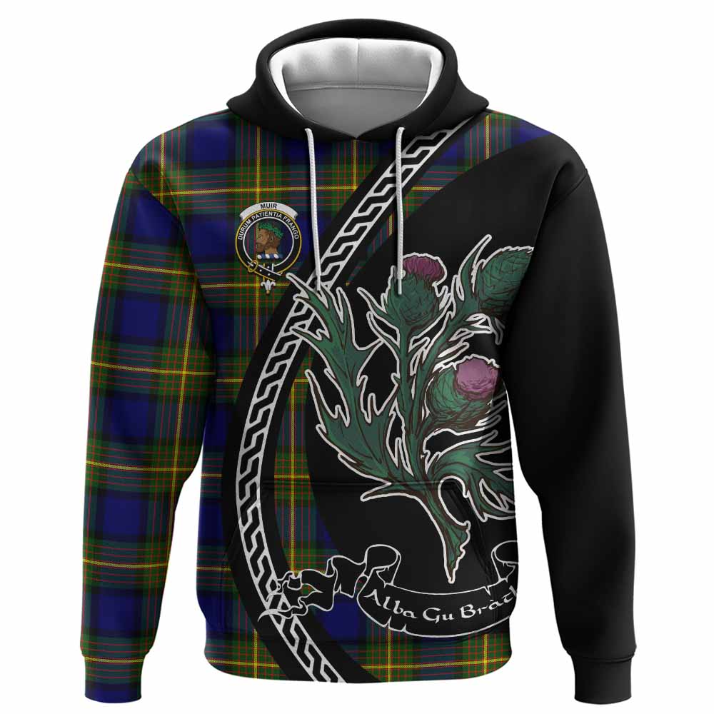 Muir Family Crest Tartan Hoodie Alba Thistle Inspired - Tartan Vibes Clothing