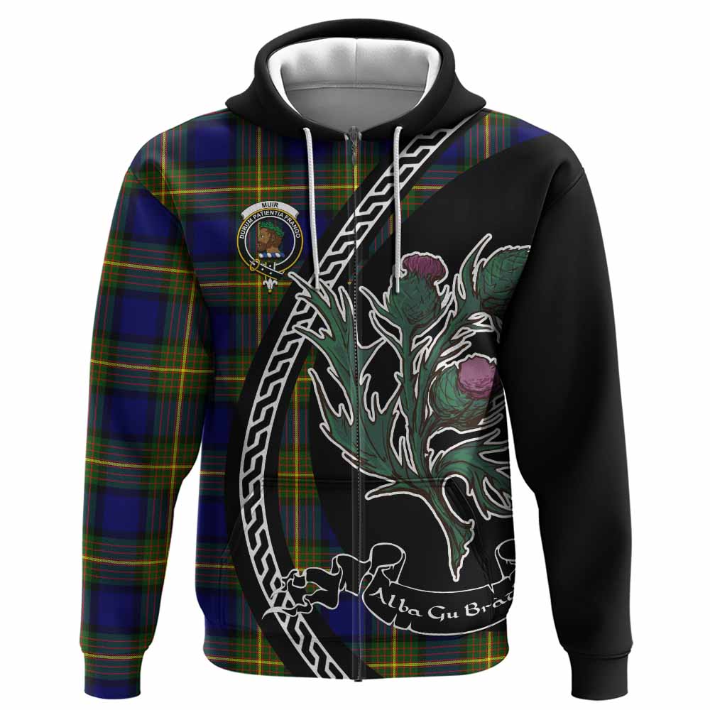 Muir Family Crest Tartan Hoodie Alba Thistle Inspired - Tartan Vibes Clothing