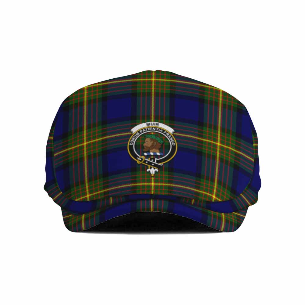 Muir Family Crest Tartan Jeff Cap, Tartan Flat Cap