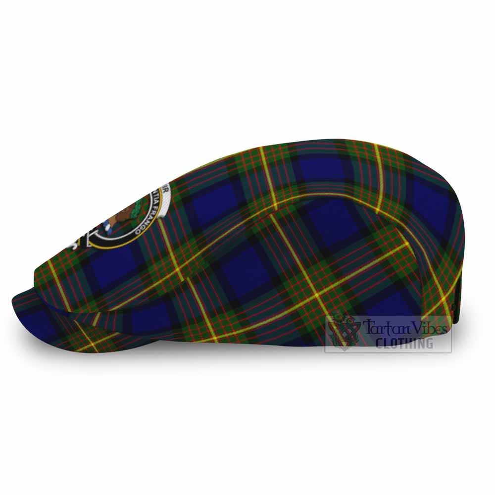 Muir Family Crest Tartan Jeff Cap, Tartan Flat Cap