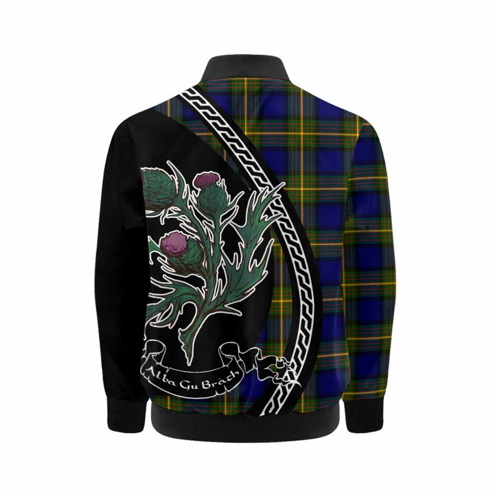 Muir Family Crest Tartan Kid Bomber Jacket Alba Thistle Inspired - Tartan Vibes Clothing