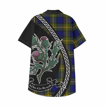 Muir Family Crest Tartan Kid Hawaiian Shirt Alba Thistle Inspired - Tartan Vibes Clothing