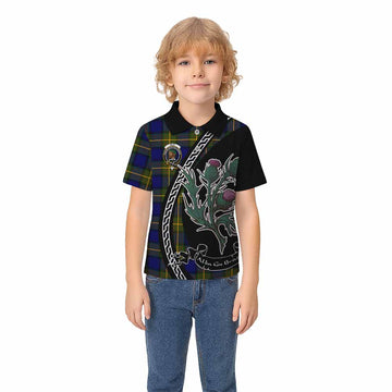 Muir Family Crest Tartan Kid Polo Shirt Alba Thistle Inspired - Tartan Vibes Clothing