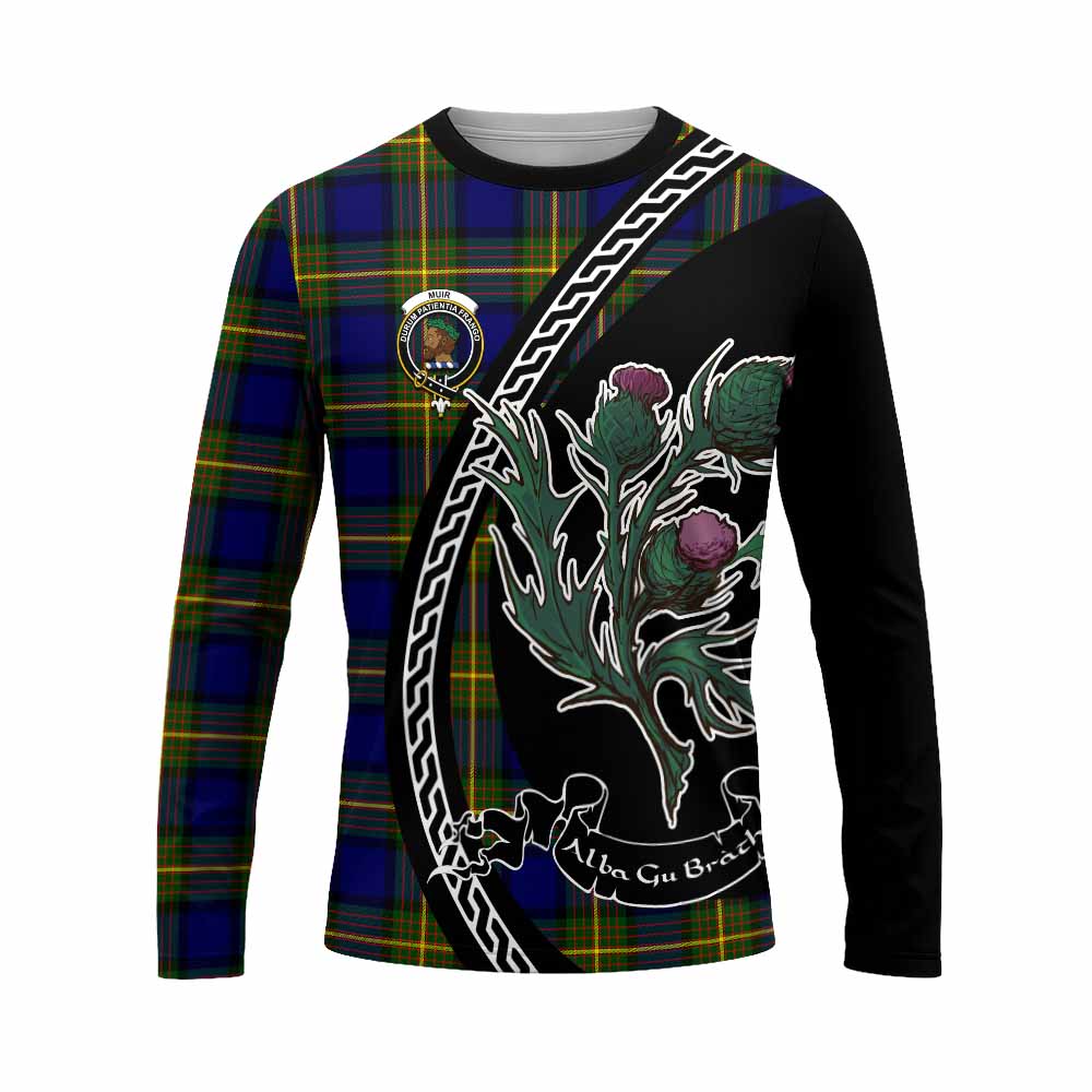 Muir Family Crest Tartan Long Sleeve T-Shirt Alba Thistle Inspired - Tartan Vibes Clothing