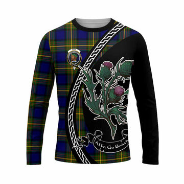 Muir Family Crest Tartan Long Sleeve T-Shirt Alba Thistle Inspired - Tartan Vibes Clothing