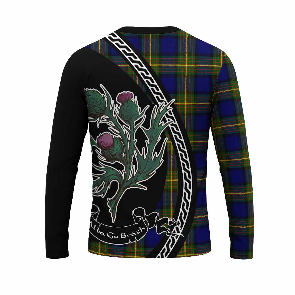 Muir Family Crest Tartan Long Sleeve T-Shirt Alba Thistle Inspired - Tartan Vibes Clothing
