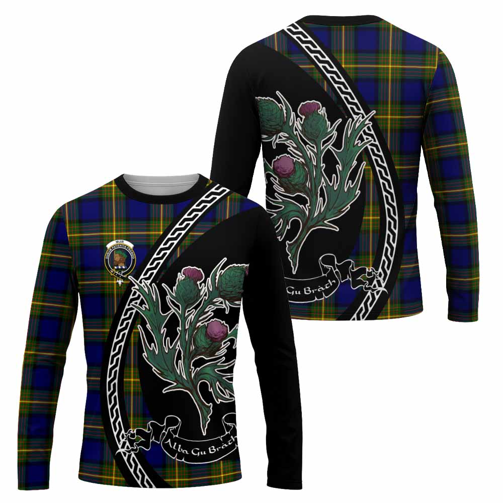 Muir Family Crest Tartan Long Sleeve T-Shirt Alba Thistle Inspired - Tartan Vibes Clothing
