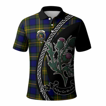Muir Family Crest Tartan Polo Shirt Alba Thistle Inspired