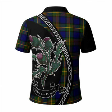 Muir Family Crest Tartan Polo Shirt Alba Thistle Inspired