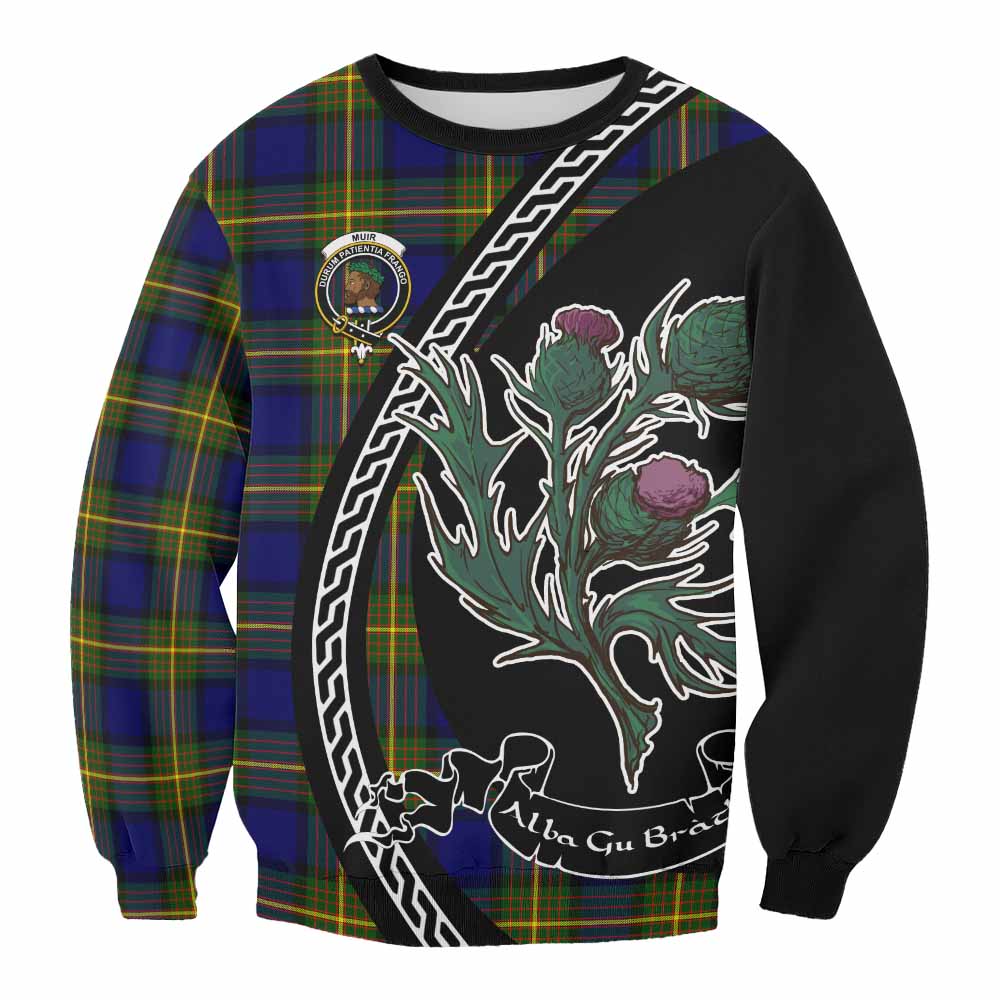 Muir Family Crest Tartan Sweatshirt Alba Thistle Inspired - Tartan Vibes Clothing