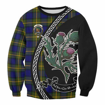 Muir Family Crest Tartan Sweatshirt Alba Thistle Inspired