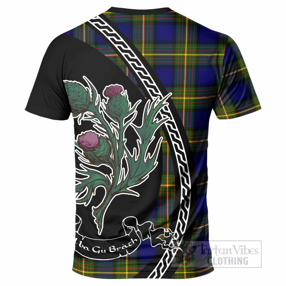 Muir Family Crest Tartan T-Shirt Alba Thistle Inspired - Tartan Vibes Clothing