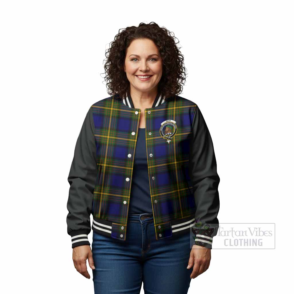 Muir Tartan Accent Baseball Jacket with Family Crest