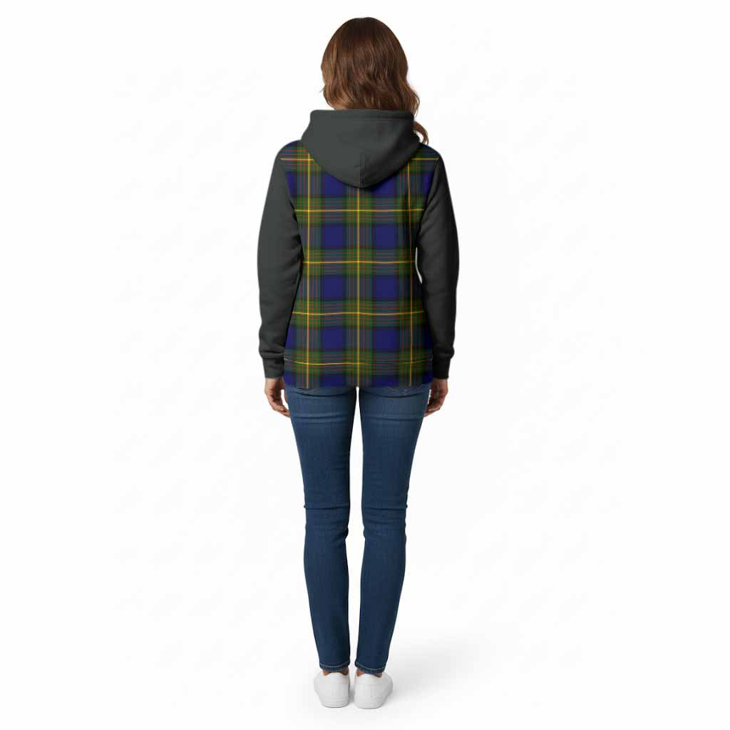 Muir Tartan Accent Cotton Hoodie with Family Crest