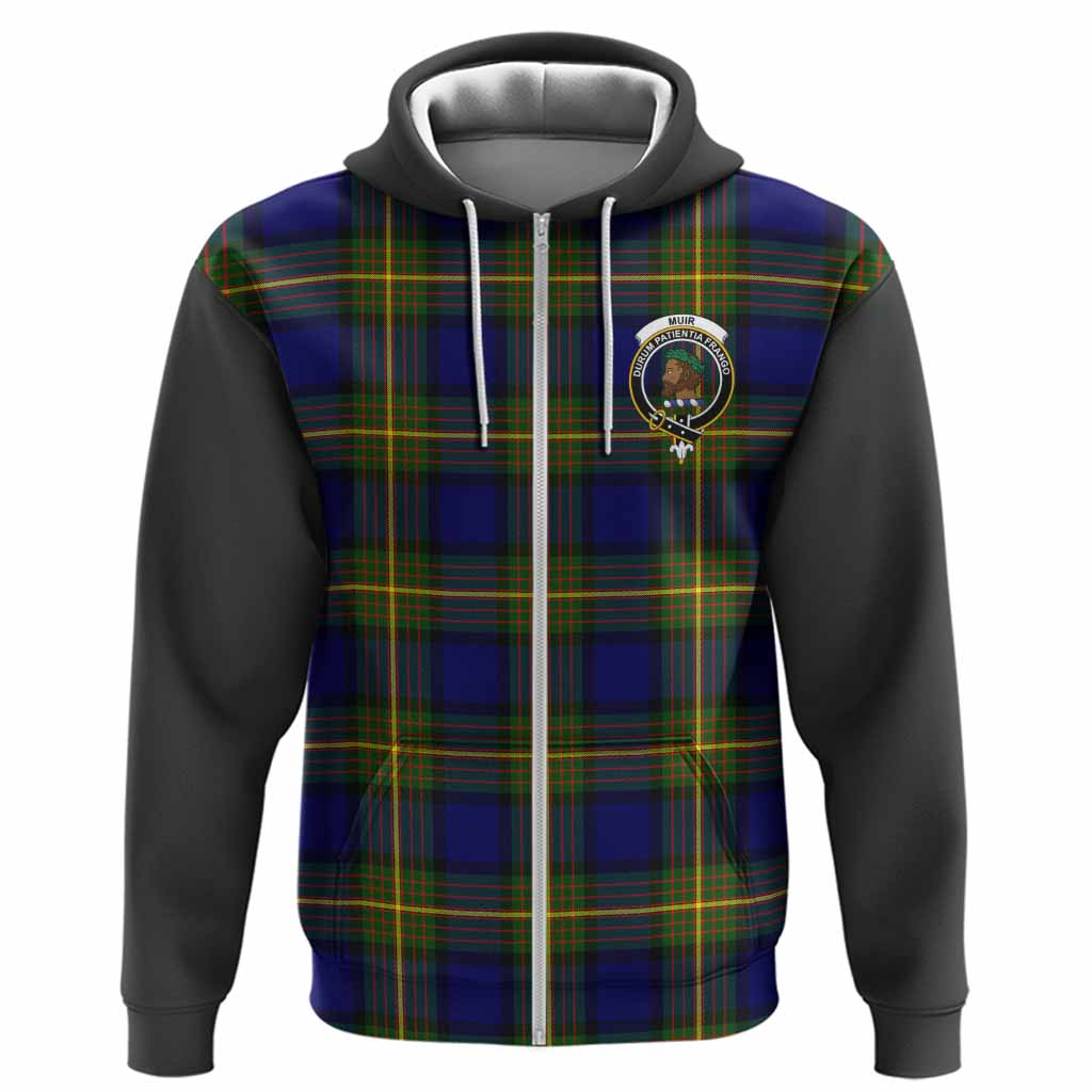Muir Tartan Accent Hoodie with Family Crest