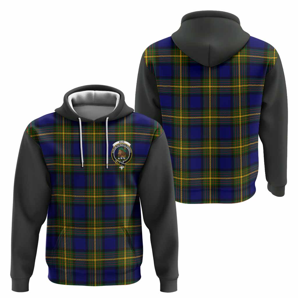Muir Tartan Accent Hoodie with Family Crest