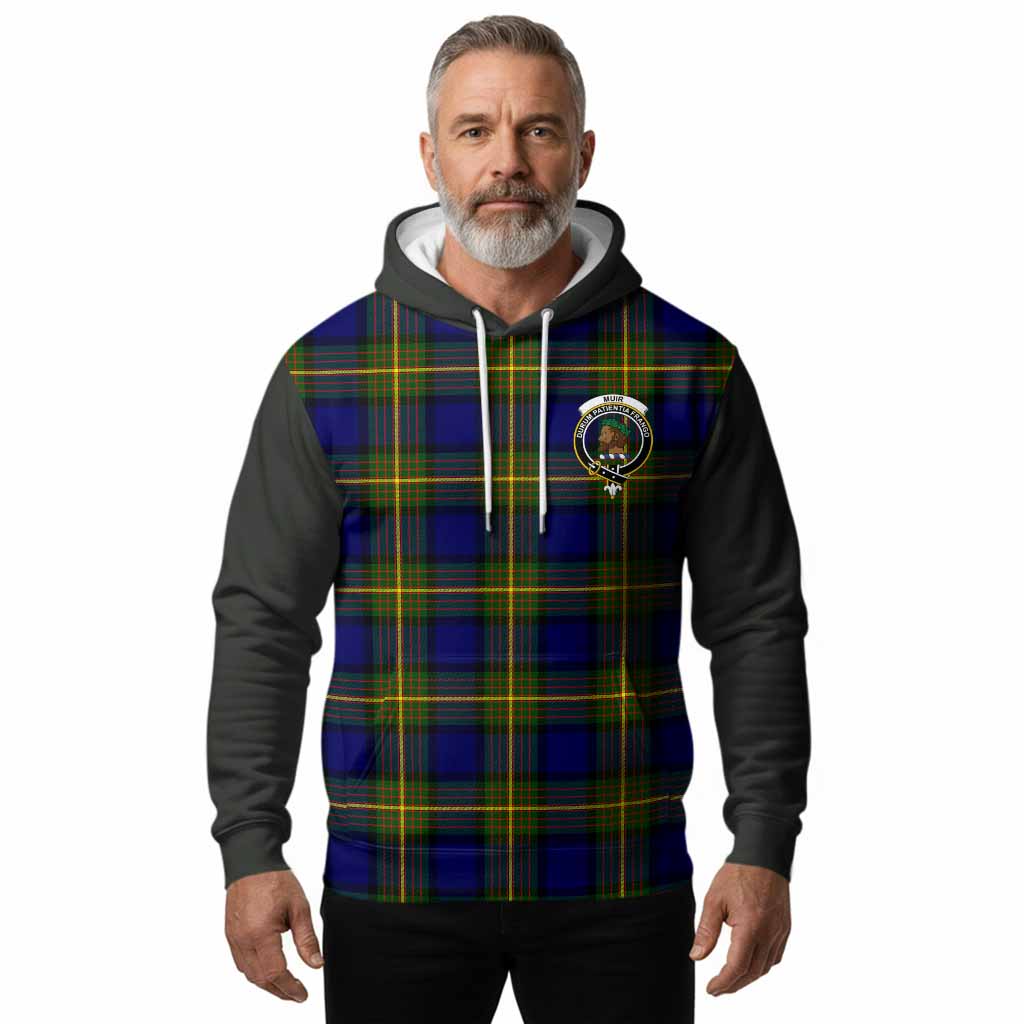 Muir Tartan Accent Hoodie with Family Crest