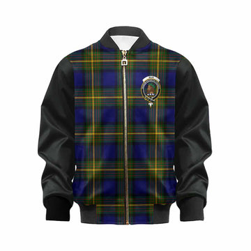 Muir Tartan Accent Kid Bomber Jacket with Family Crest