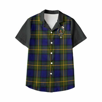 Muir Tartan Accent Kid Hawaiian Shirt with Family Crest
