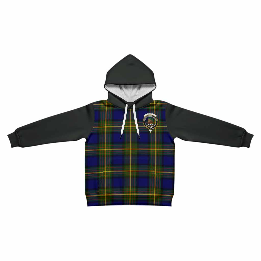 Muir Tartan Accent Kid Hoodie with Family Crest