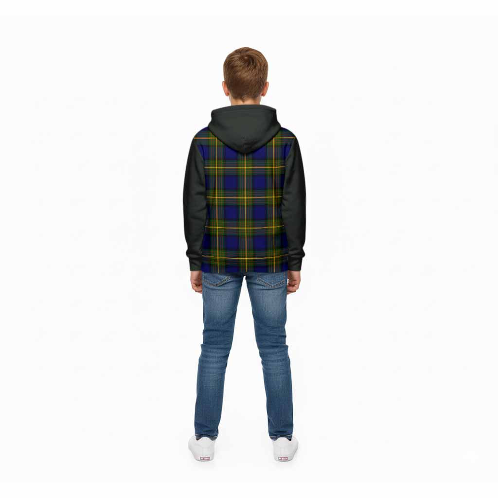 Muir Tartan Accent Kid Hoodie with Family Crest