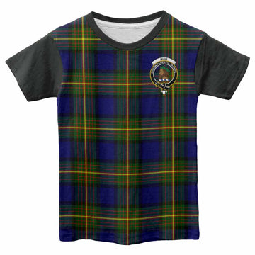 Muir Tartan Accent Kid T-shirt with Family Crest