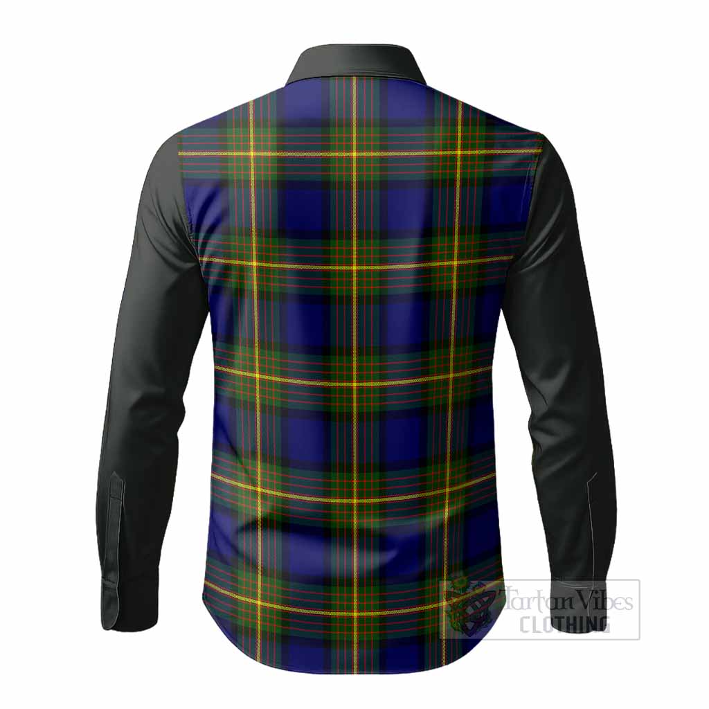 Muir Tartan Accent Long Sleeve Button Shirts with Family Crest
